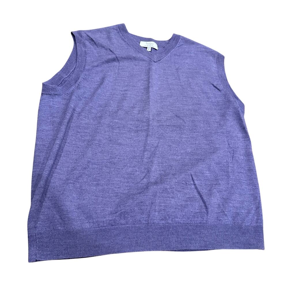 Turnbury Purple Merino Wool Sweater Vest Size XL Business Casual Preppy Academic